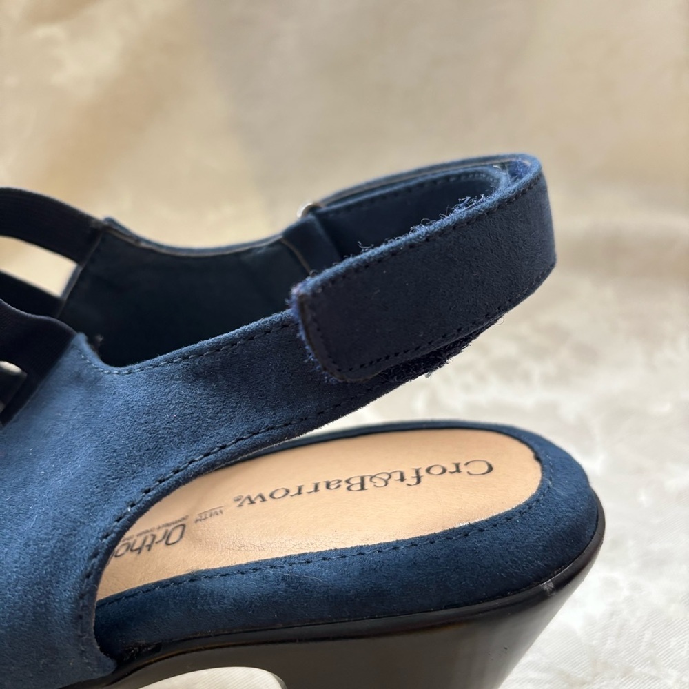 NWOT Croft & Barrow Shay Ortholite Navy Blue Caged Heels, Size 9.5 - Picture 11 of 15